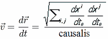 Скорость в уточненной классической механике
